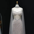 The Diana — Crystal Lilac & Champagne Cape Gown