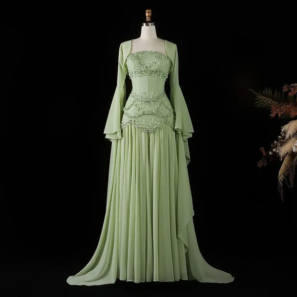 The Soleil — Pearl Tassel A-Line Gown
