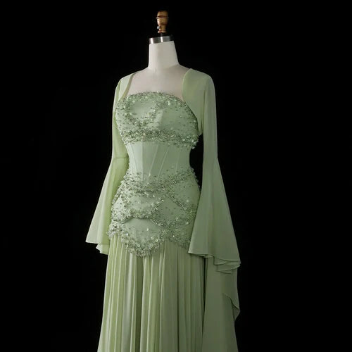 The Soleil — Pearl Tassel A-Line Gown