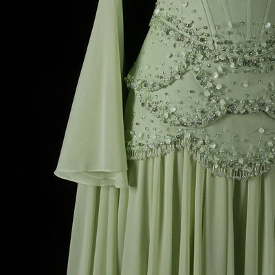 The Soleil — Pearl Tassel A-Line Gown