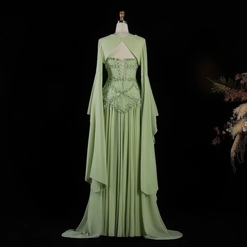 The Soleil — Pearl Tassel A-Line Gown