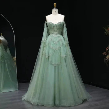 The Valentina — Off-Shoulder Cape Gown