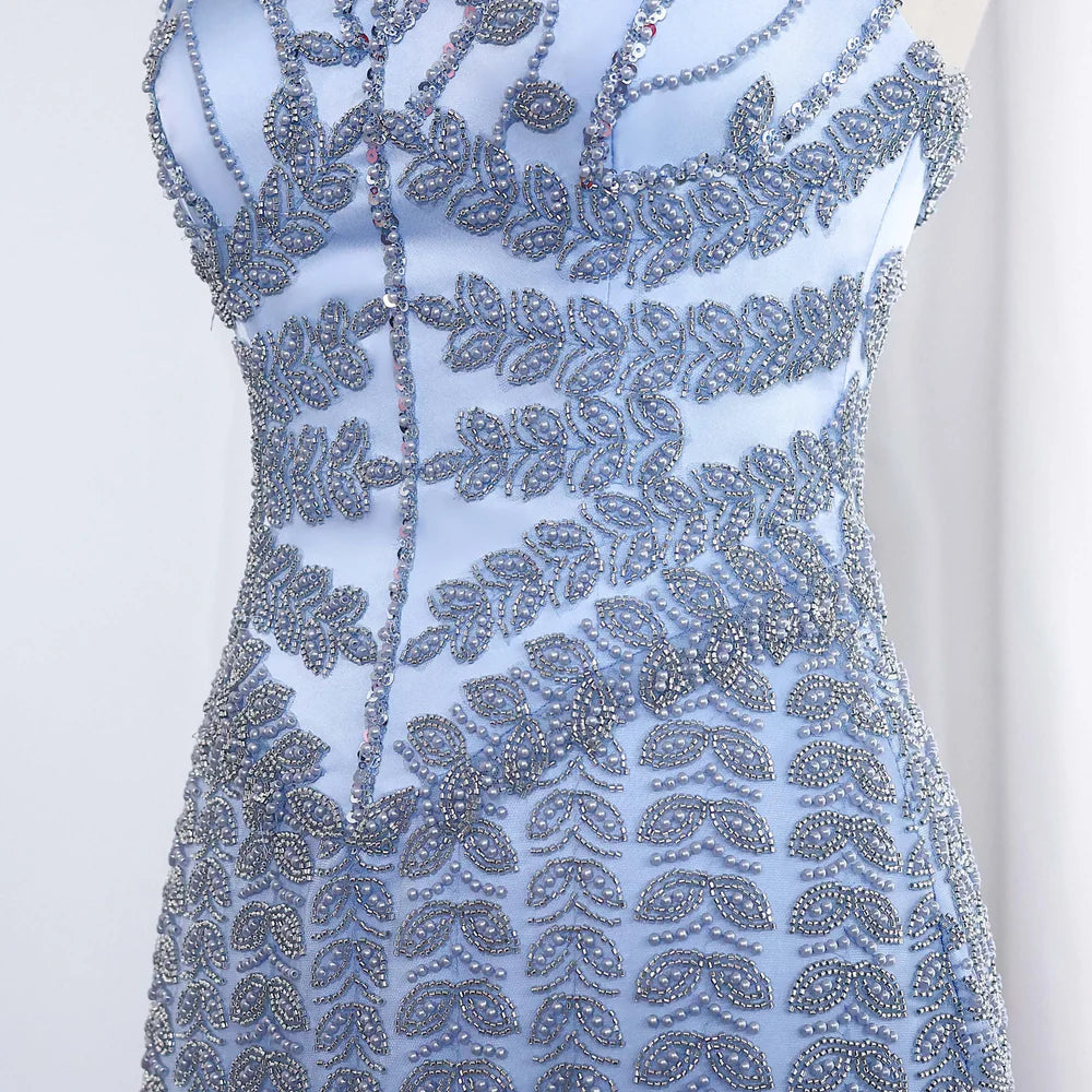 The Marina — Beaded Spaghetti Strap Mermaid Gown