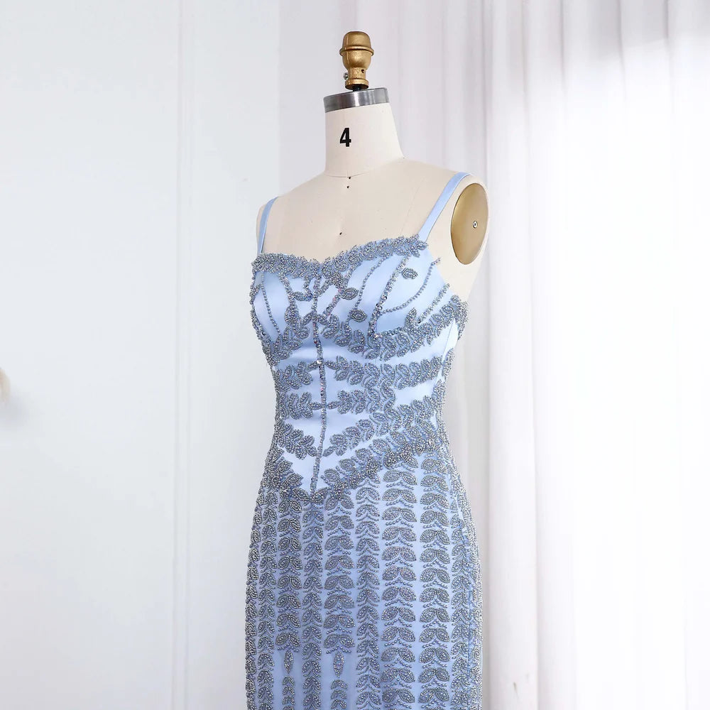 The Marina — Beaded Spaghetti Strap Mermaid Gown
