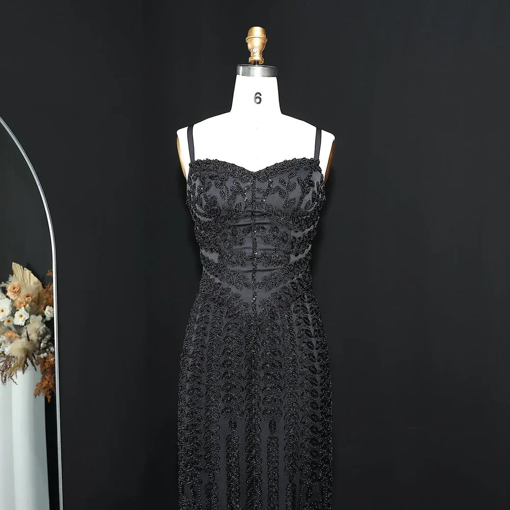 The Marina — Beaded Spaghetti Strap Mermaid Gown