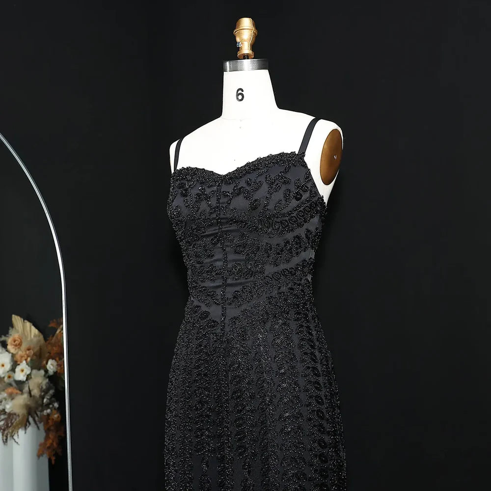 The Marina — Beaded Spaghetti Strap Mermaid Gown