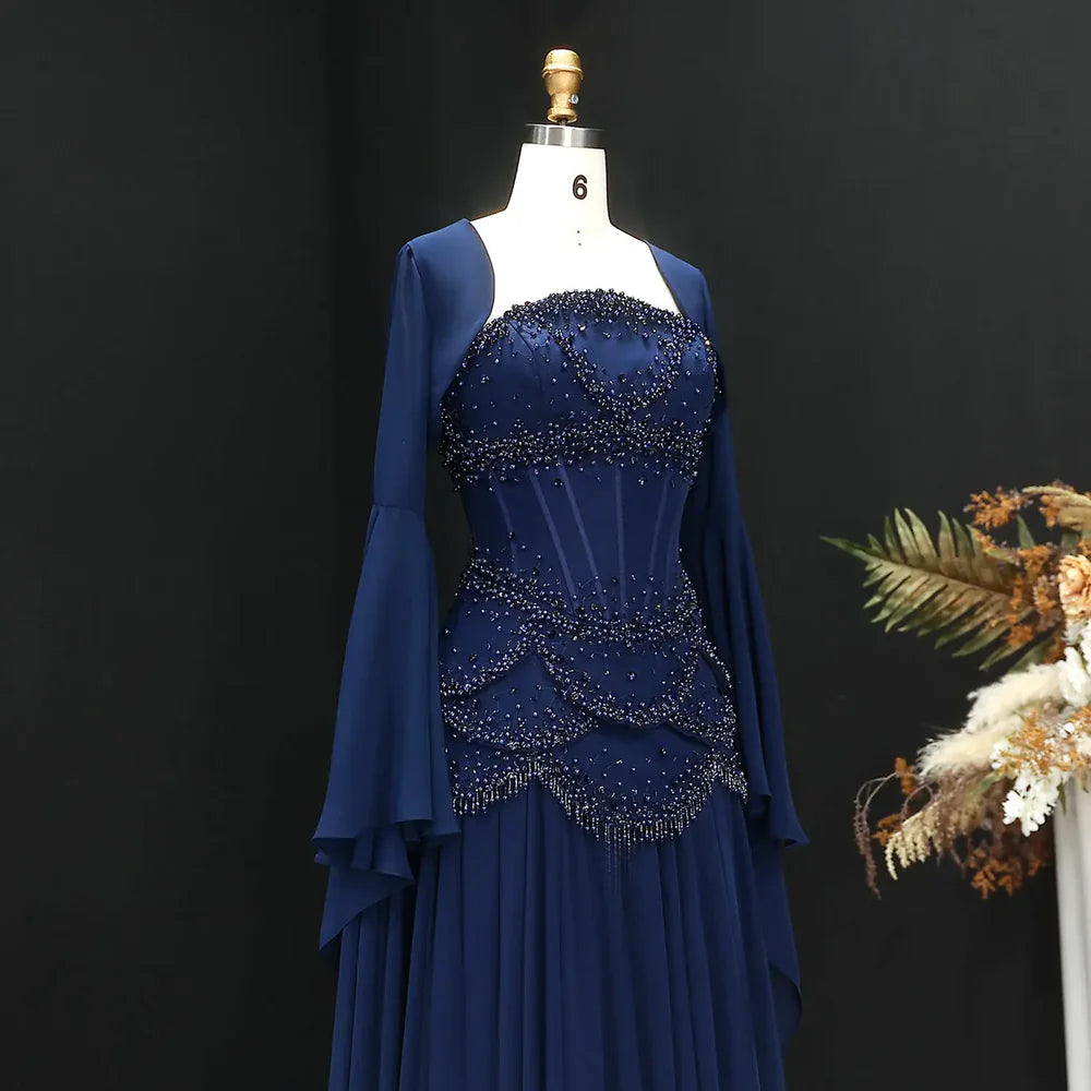The Soleil — Pearl Tassel A-Line Gown