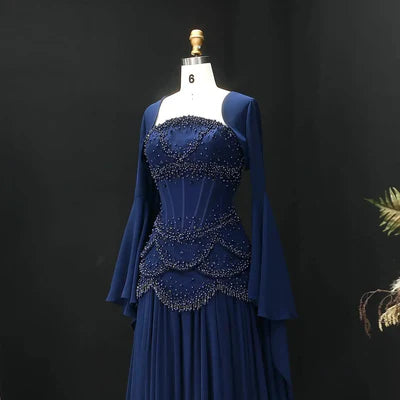 The Soleil — Pearl Tassel A-Line Gown