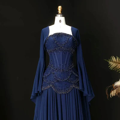 The Soleil — Pearl Tassel A-Line Gown