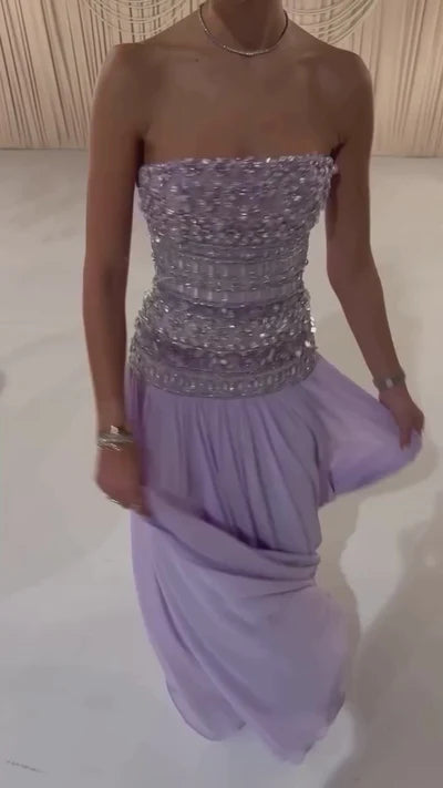 The Lilou — Strapless Beaded Bodice Mermaid Gown