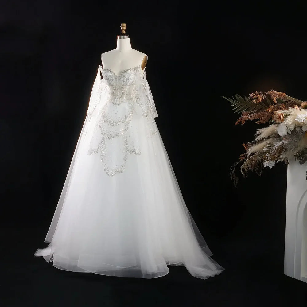 The Valentina — Off-Shoulder Cape Gown