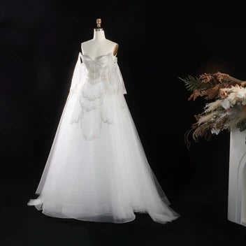 The Valentina — Off-Shoulder Cape Gown