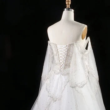 The Valentina — Off-Shoulder Cape Gown