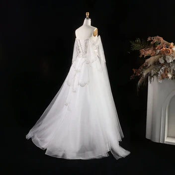 The Valentina — Off-Shoulder Cape Gown