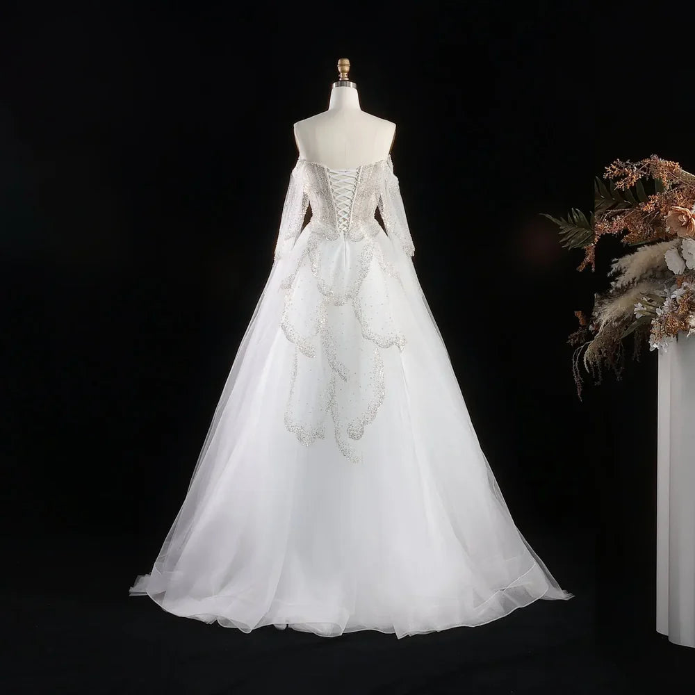 The Valentina — Off-Shoulder Cape Gown