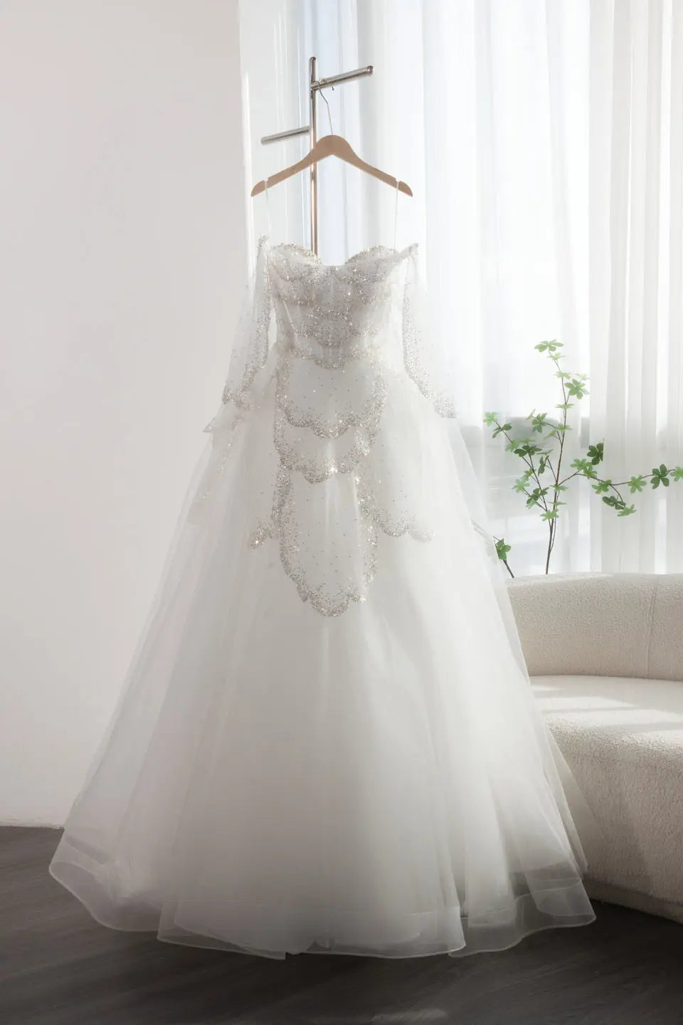 The Valentina — Off-Shoulder Cape Gown