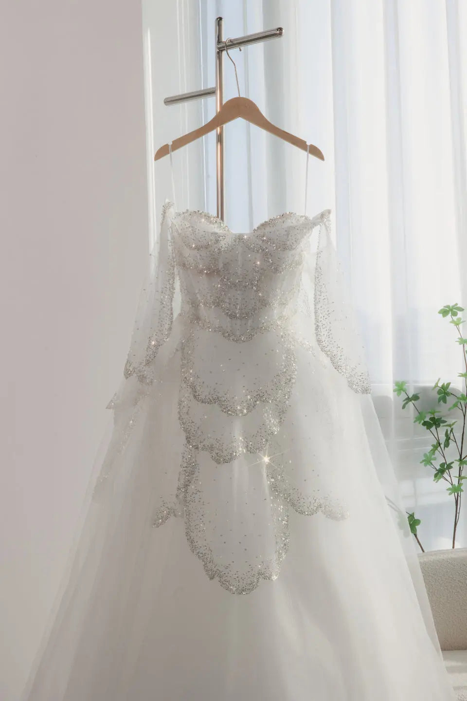 The Valentina — Off-Shoulder Cape Gown