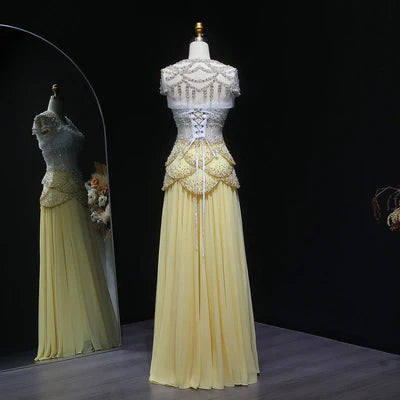 The Soleil — Pearl Tassel A-Line Gown