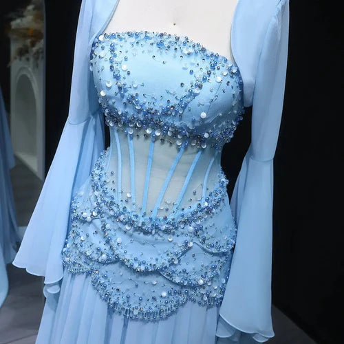 The Soleil — Pearl Tassel A-Line Gown