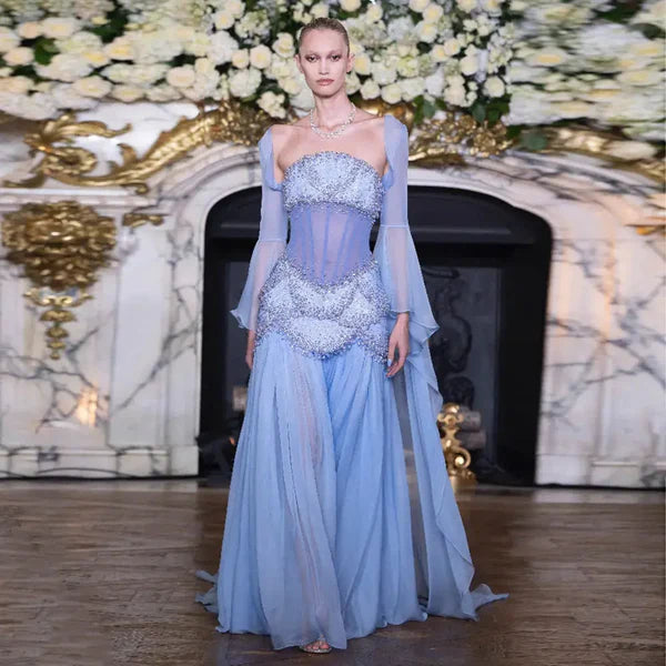 The Soleil — Pearl Tassel A-Line Gown