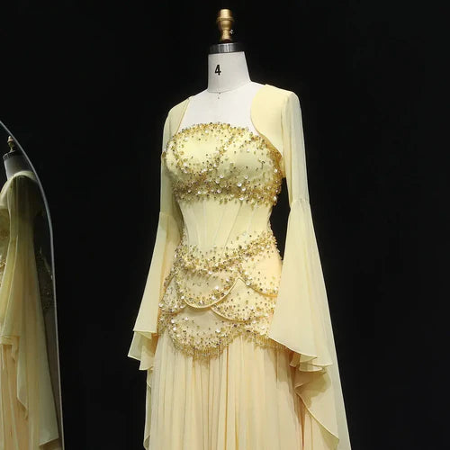 The Soleil — Pearl Tassel A-Line Gown