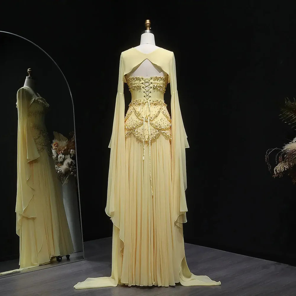 The Soleil — Pearl Tassel A-Line Gown