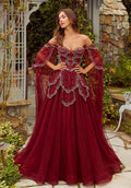 The Valentina — Off-Shoulder Cape Gown