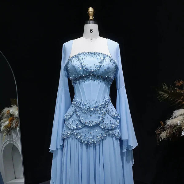 The Soleil — Pearl Tassel A-Line Gown