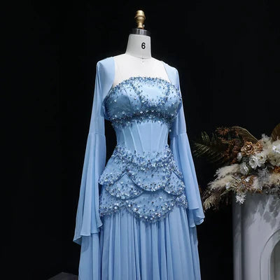The Soleil — Pearl Tassel A-Line Gown
