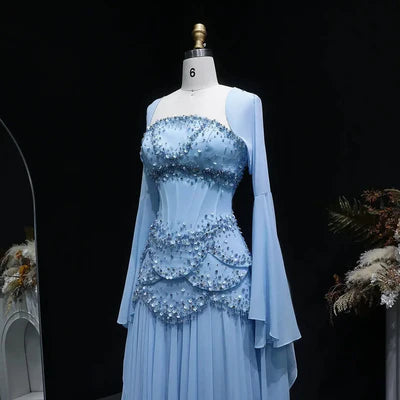 The Soleil — Pearl Tassel A-Line Gown