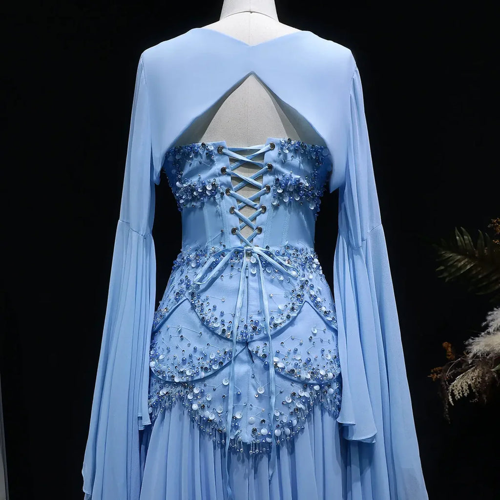 The Soleil — Pearl Tassel A-Line Gown