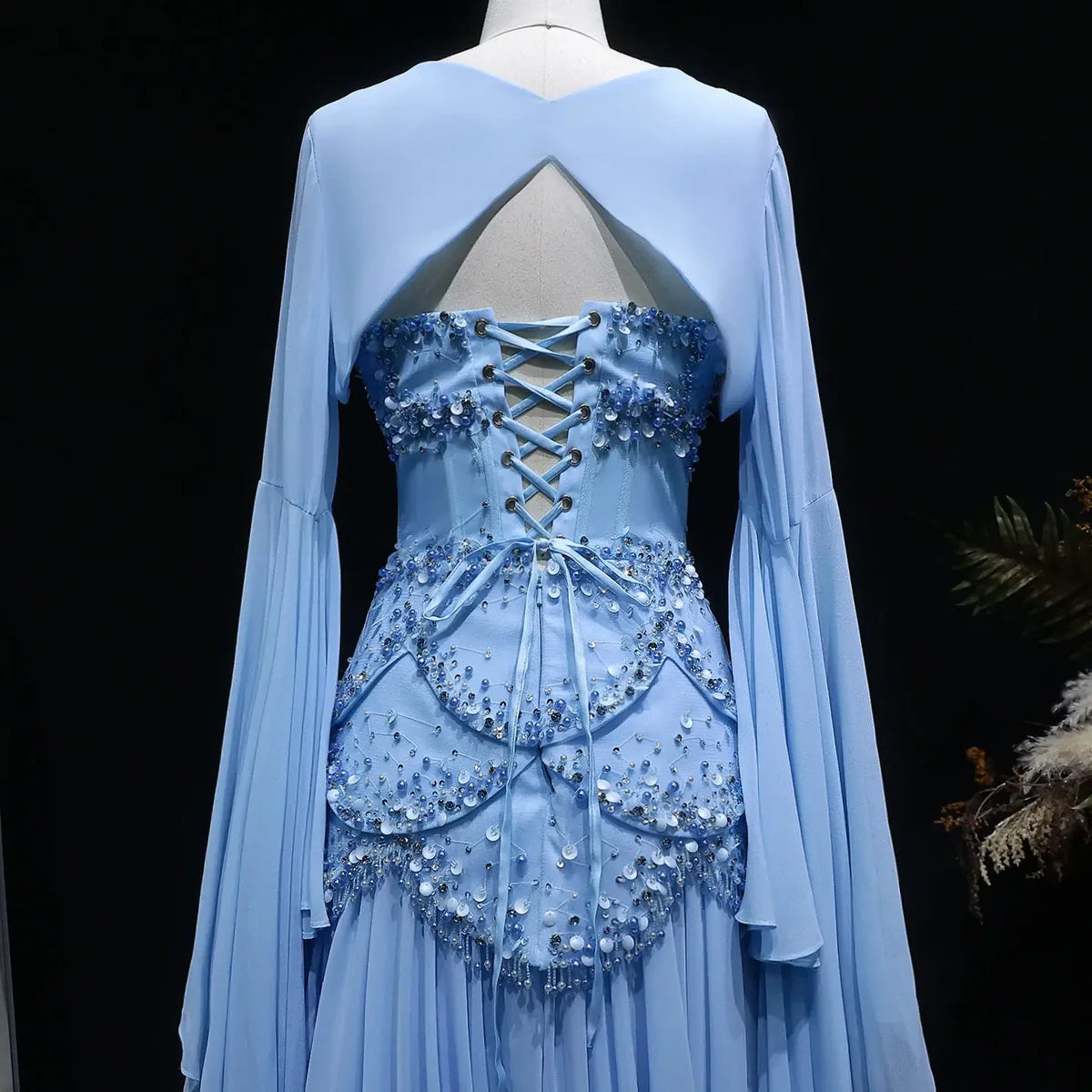 The Soleil — Pearl Tassel A-Line Gown