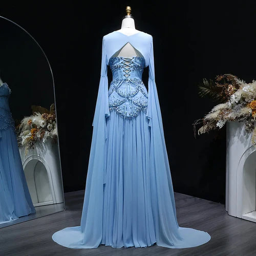 The Soleil — Pearl Tassel A-Line Gown