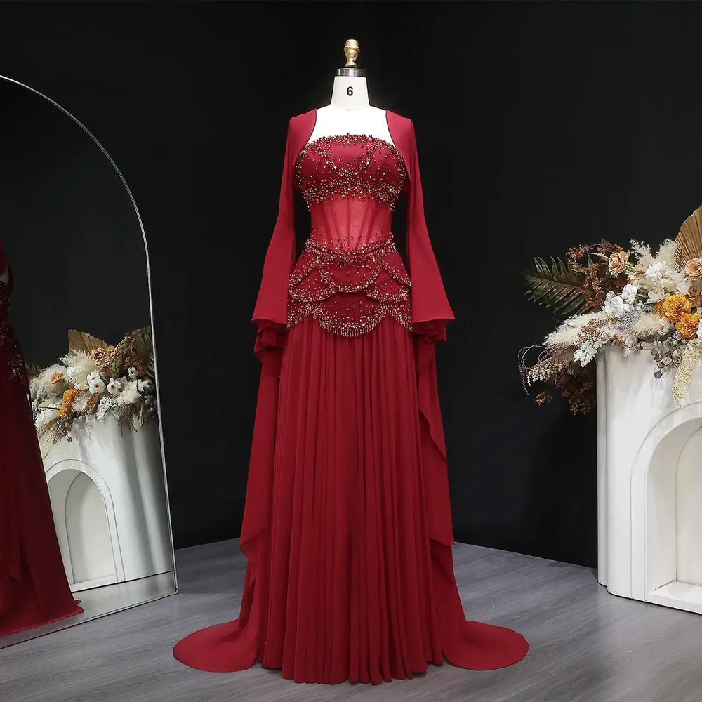 The Soleil — Pearl Tassel A-Line Gown