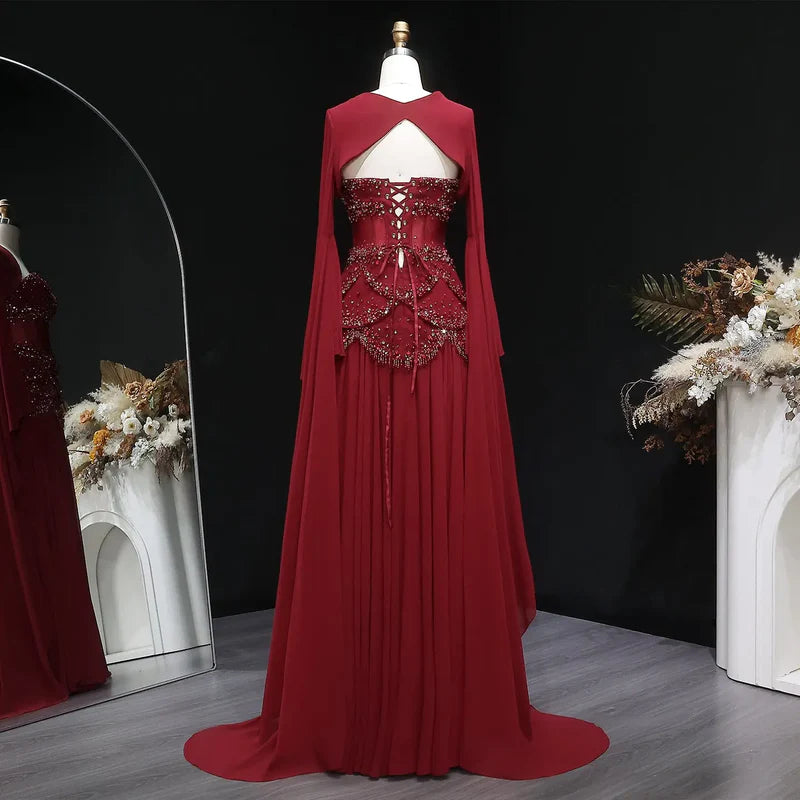 The Soleil — Pearl Tassel A-Line Gown