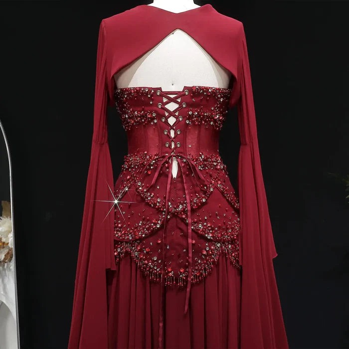 The Soleil — Pearl Tassel A-Line Gown