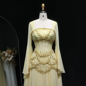 The Soleil — Pearl Tassel A-Line Gown