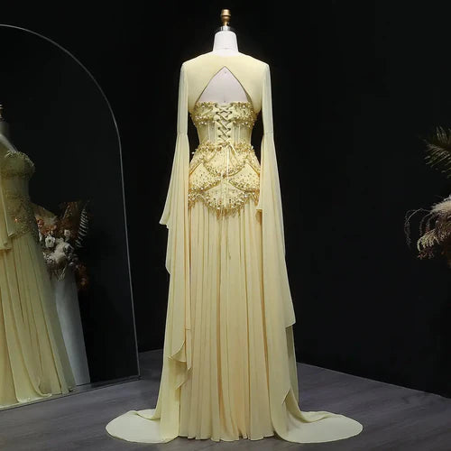 The Soleil — Pearl Tassel A-Line Gown