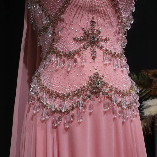 The Vivienne — Large Crystal Cap-Sleeve Gown