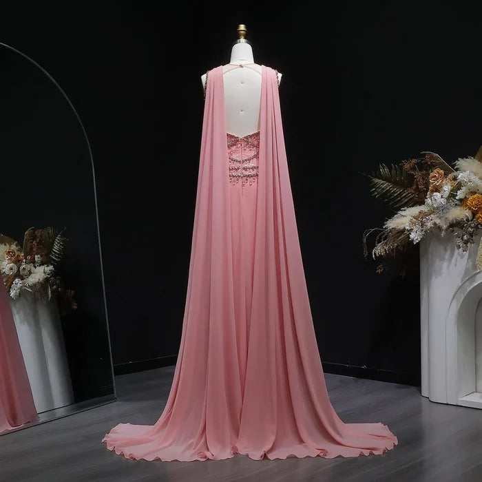 The Vivienne — Large Crystal Cap-Sleeve Gown