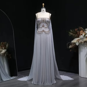 The Vivienne — Large Crystal Cap-Sleeve Gown