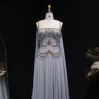 The Vivienne — Large Crystal Cap-Sleeve Gown