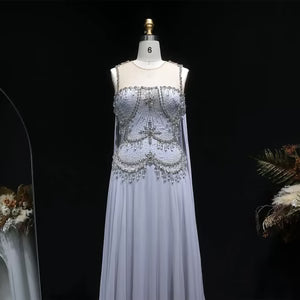 The Vivienne — Large Crystal Cap-Sleeve Gown