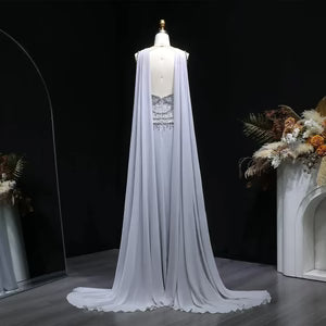 The Vivienne — Large Crystal Cap-Sleeve Gown