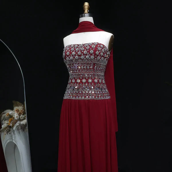 The Lilou — Strapless Beaded Bodice Mermaid Gown