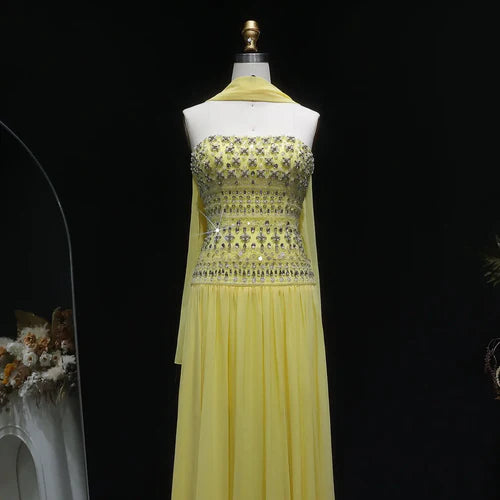 The Lilou — Strapless Beaded Bodice Mermaid Gown