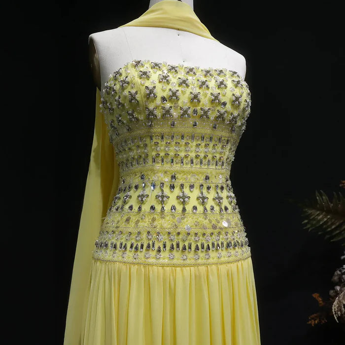 The Lilou — Strapless Beaded Bodice Mermaid Gown