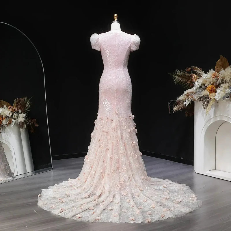 The Aurora — Pink Gradient Sequin Mermaid Gown